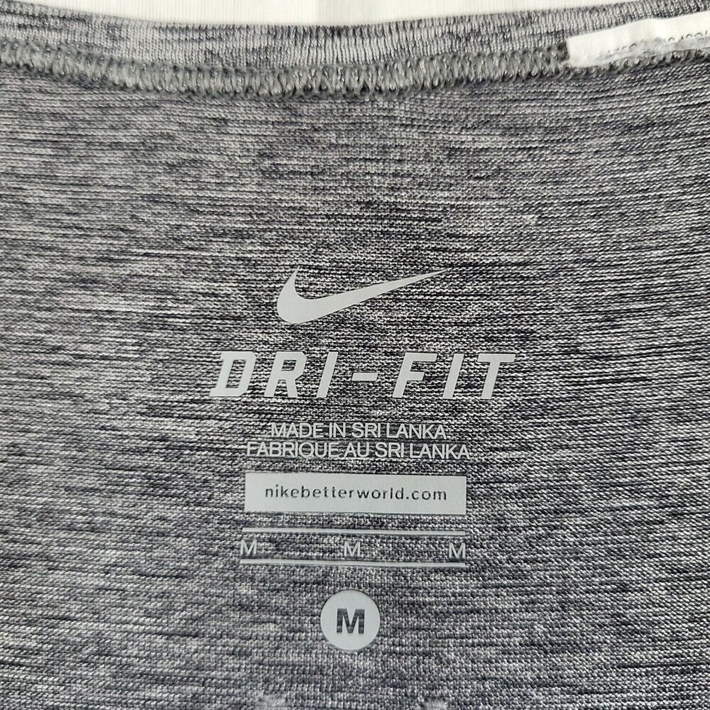 Nike Womens Dri Fit Gray Short Sleeve Round Neck Pullover Activewear Top Sz M - Picture 5 of 8